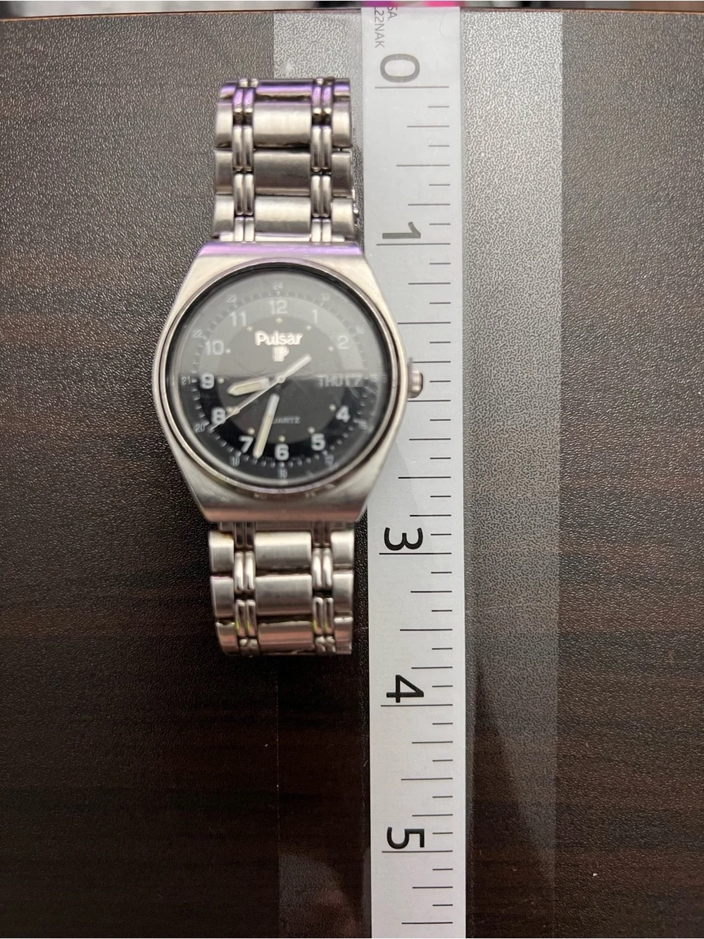 Pulsar Silver tone Stainless Steel Watch with Black Dial